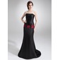 Sheath Strapless Court Train Charmeuse Mother of the Bride Dress With Lace Sash Beading (008016734)