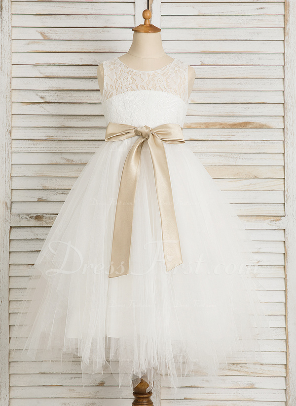 a line princess flower girl dress