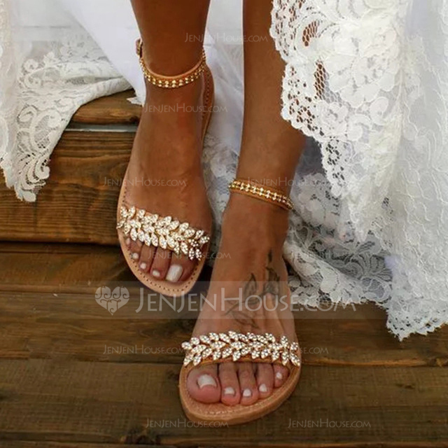 flat heel peep toe sandals