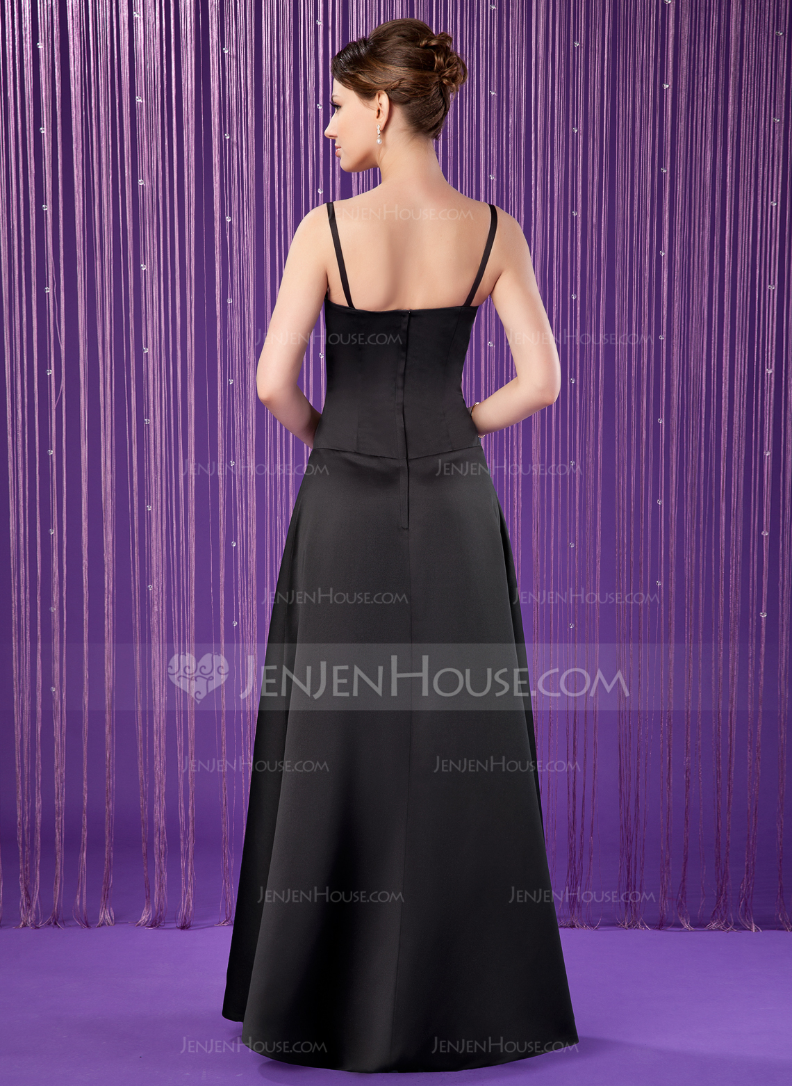 A-Line Sweetheart Satin Floor Length Classic Gown Candy Pink