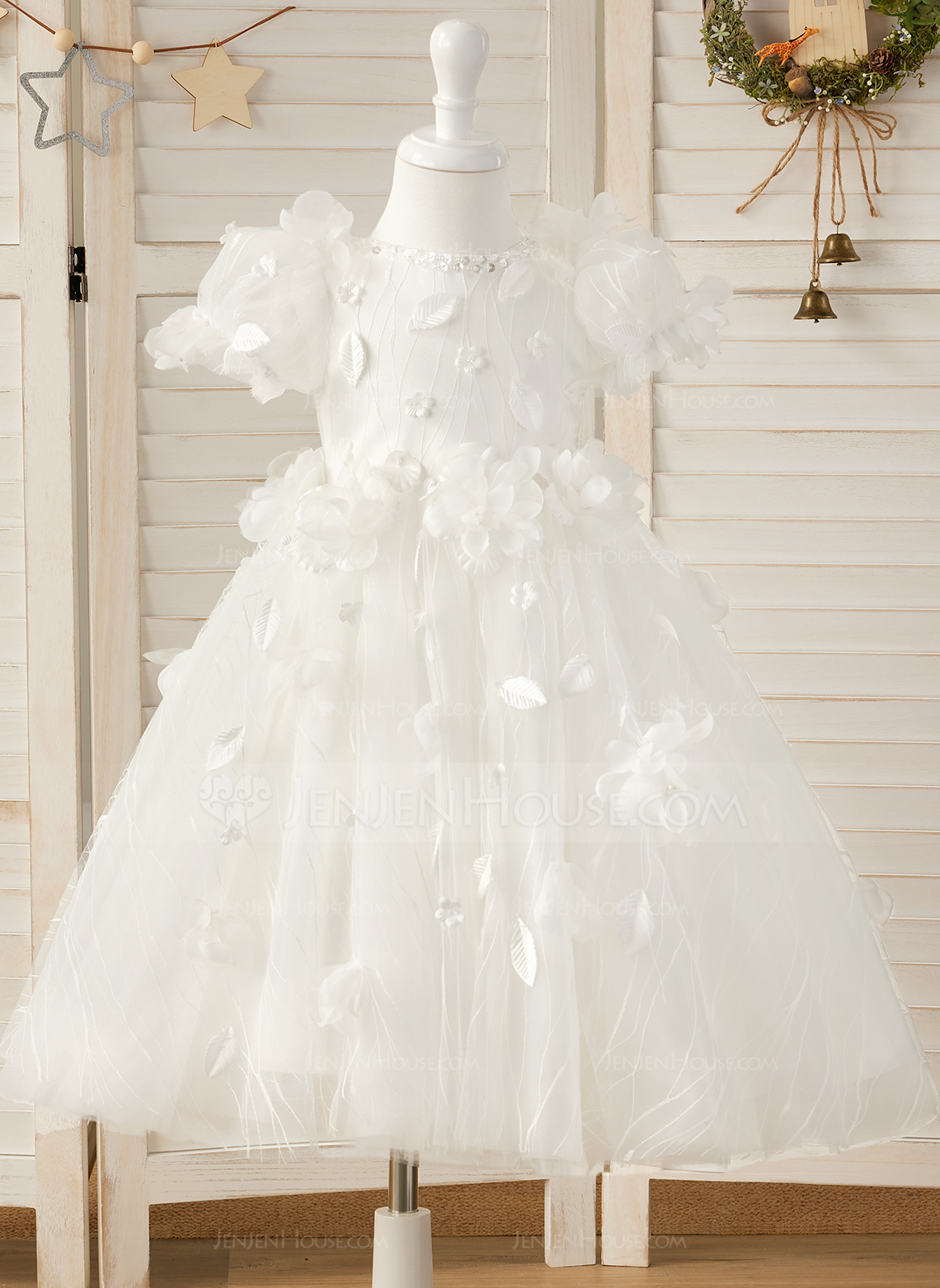 A-line Beading Tulle Dress