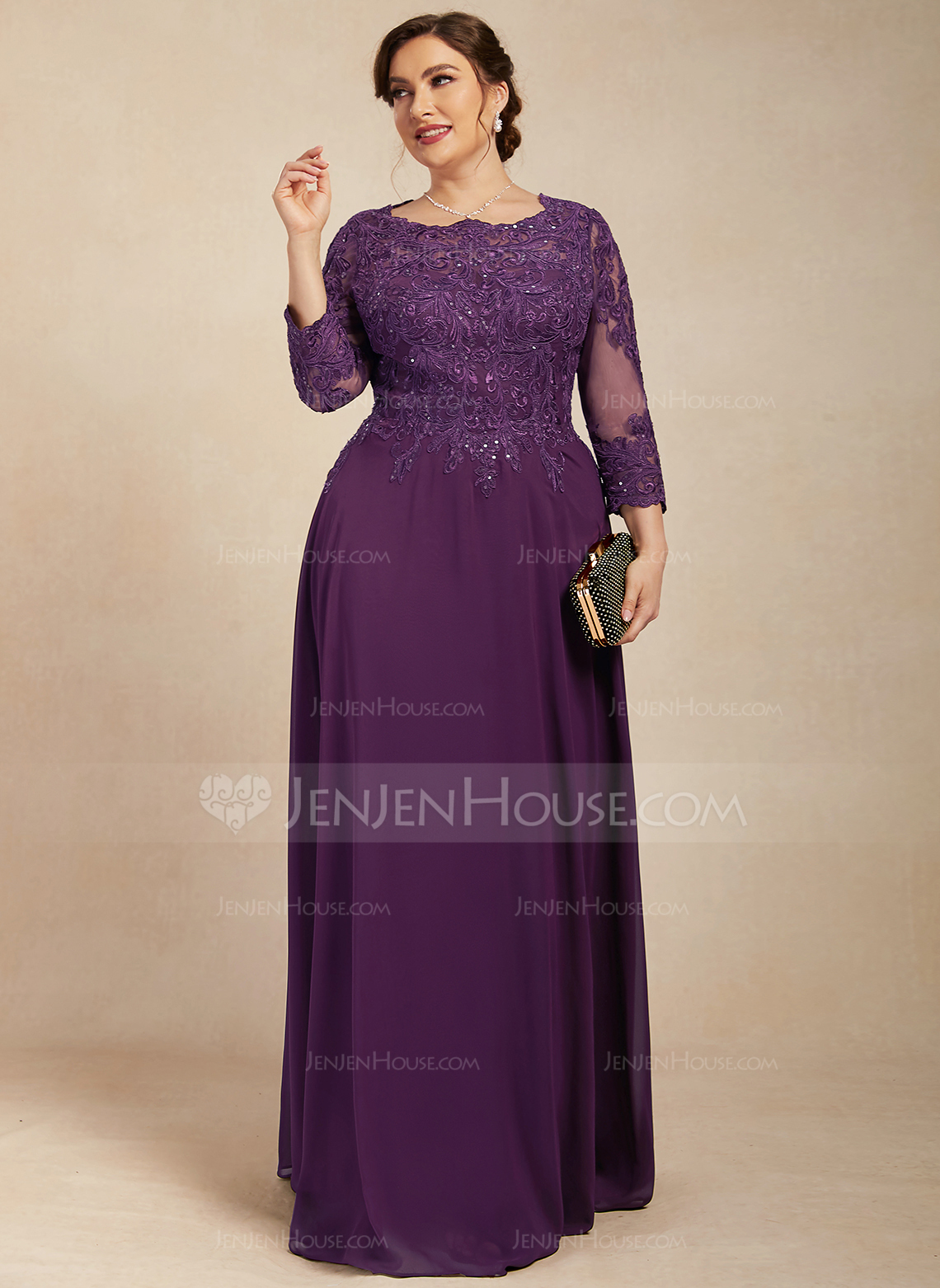 Kjole Maxi i Chiffon