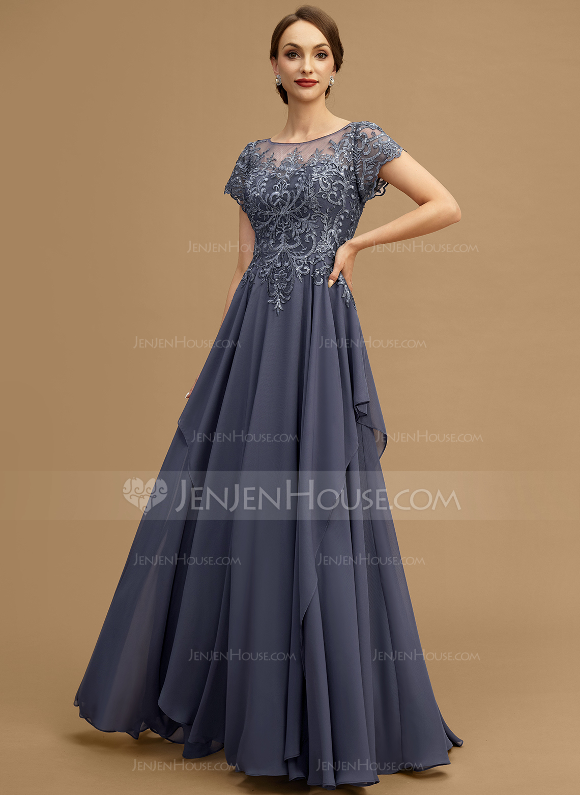 A-line Sequins Lace Dress
