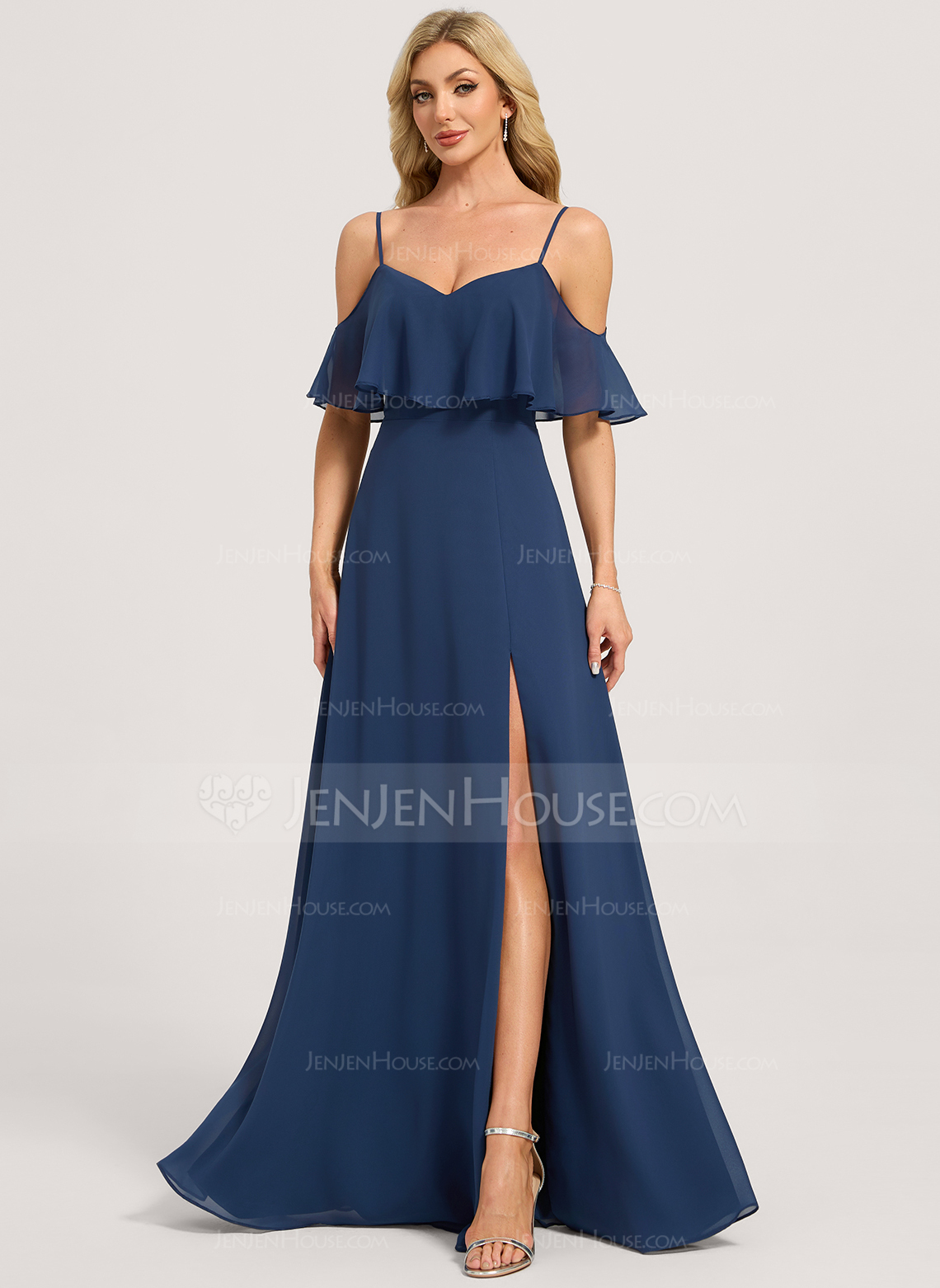 A-line Ruffle Chiffon Dress
