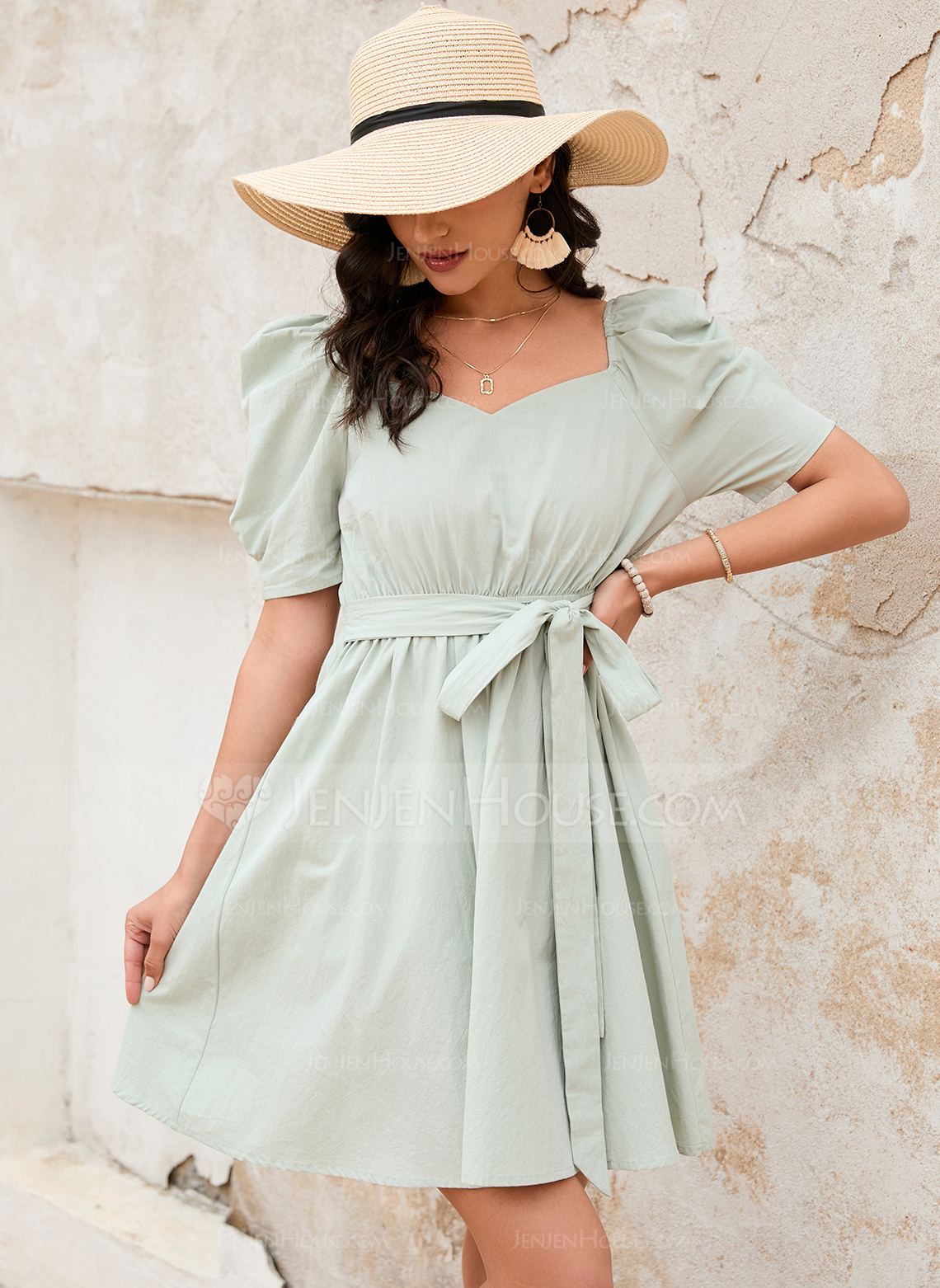 Sweetheart A-line kjole Bomull Mini Motekjoler 