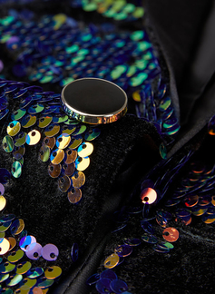 Sequin 2 Piece Single Breasted Men's Prom Tuxedo Suit 