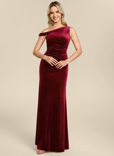 Robe sirène avec plis en velours