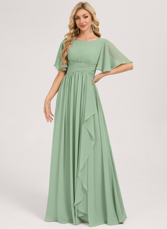 A-line Ruched Chiffon Dress