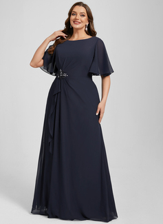 A-line Sequins Chiffon Dress
