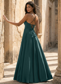 Kjole i Sateng med Spaghetti