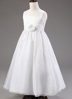 Ballkjole/Prinsesse Scoop Ankel-lengde Brudepikekjole barn med Blomst 