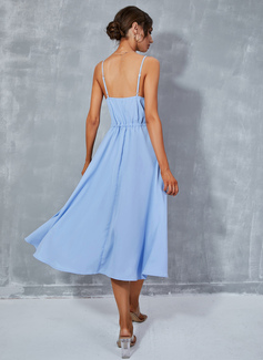 Cowl Chiffon Midi Dress