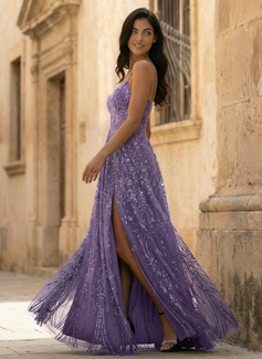 Kjole i Tyll med Spaghetti paljetter