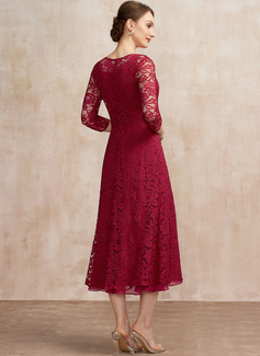 Kjole A-line kjole i Chiffon med Firkantet hals