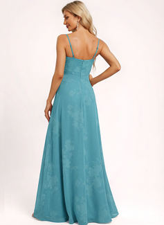 A-line Cowl Ruched Chiffon Dress