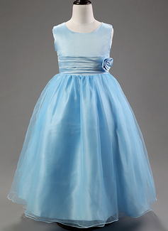 Ballkjole/Prinsesse Scoop Ankel-lengde Brudepikekjole barn med Blomst 