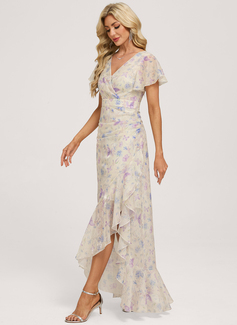 Trumpet/Mermaid Ruffle Floral Dress