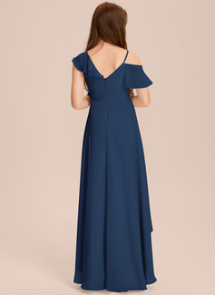 A-line kjole Asymmetrisk Asymmetrisk Chiffon Brudepikekjole ungdom 