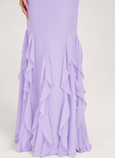 Trumpet/Mermaid Halter Ruffle Chiffon Dress