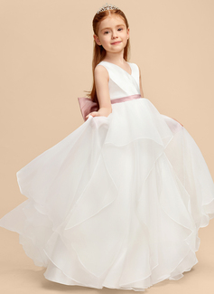 Ball-Gown/Princess Bow Satin Dress