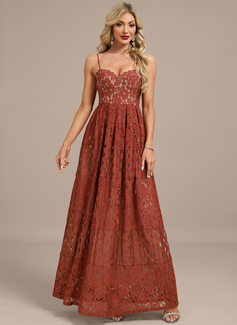 A-line Sweetheart Floor-Length Lace Evening Dress 