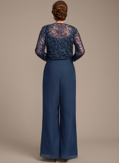 Jumpsuits Square Floor-Length Chiffon Mother of the Bride Dress 