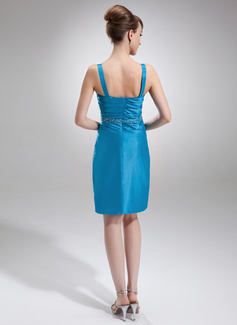 Sheath/Column Square Collar Knee-Length Mother of the Bride Dresses with Jacket Beading main image 1