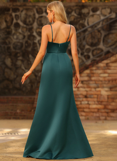 Kjole i Sateng med Cowl Spaghetti Plissert