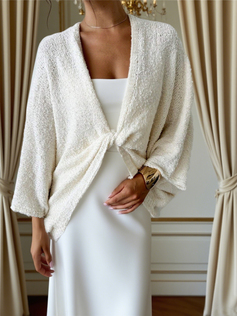 Knit Bridal Solid Color Wedding Wrap 