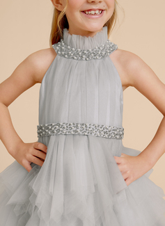 Ball-Gown/Princess Beading Tulle Dress