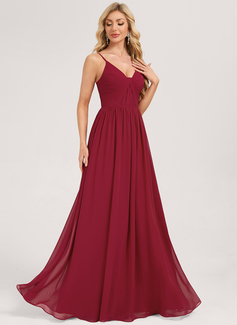 A-line Ruched Chiffon Dress