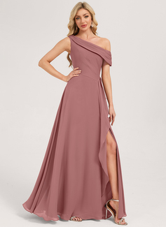 A-line Ruched Chiffon Dress