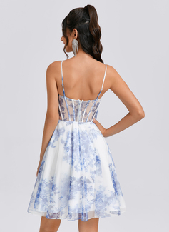 A-line Sweetheart Short Tulle Homecoming Dress With Pleated 