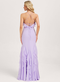 Trumpet/Mermaid Halter Ruffle Chiffon Dress