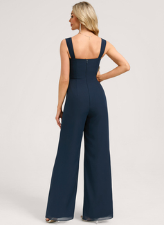 Jumpsuits Square Floor-Length Knee-Length Chiffon Bridesmaid Dress 