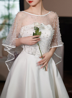 Voile Wedding Bridal Wrap Cape With Beading 