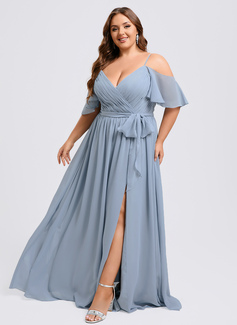 A-line Ruffle Chiffon Dress