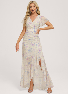 Trumpet/Mermaid Ruffle Floral Dress
