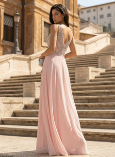 Jurk van de chiffon met v-hals pailletten