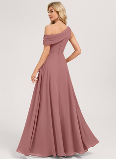 A-line Ruched Chiffon Dress