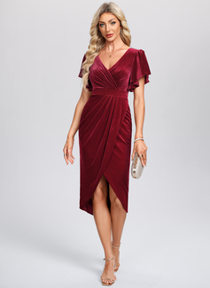 Kleid Midi mit Plissee aus Samt