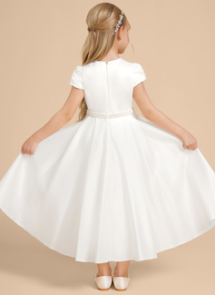 A-line Beading Satin Dress