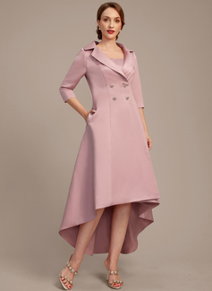 Sheath/Column Square Knee-Length Satin Mother of the Bride Dress 