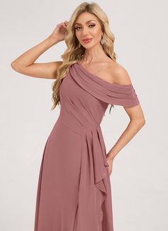 A-line Ruched Chiffon Dress