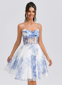 A-line Sweetheart Short Tulle Homecoming Dress With Pleated 