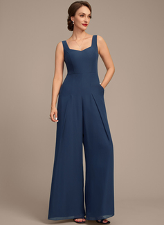 Jumpsuits Square Floor-Length Chiffon Mother of the Bride Dress 