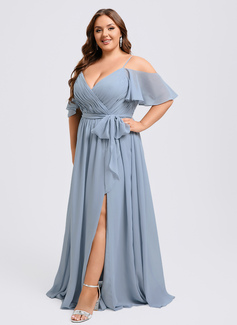 A-line Ruffle Chiffon Dress