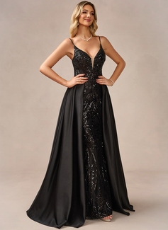 Jurk maximum van pailletten met overrok