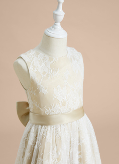 A-line Bow Lace Dress