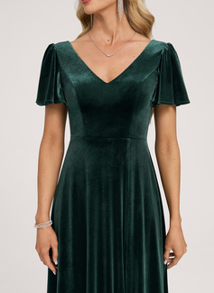 A-line Ruffle Velvet Dress